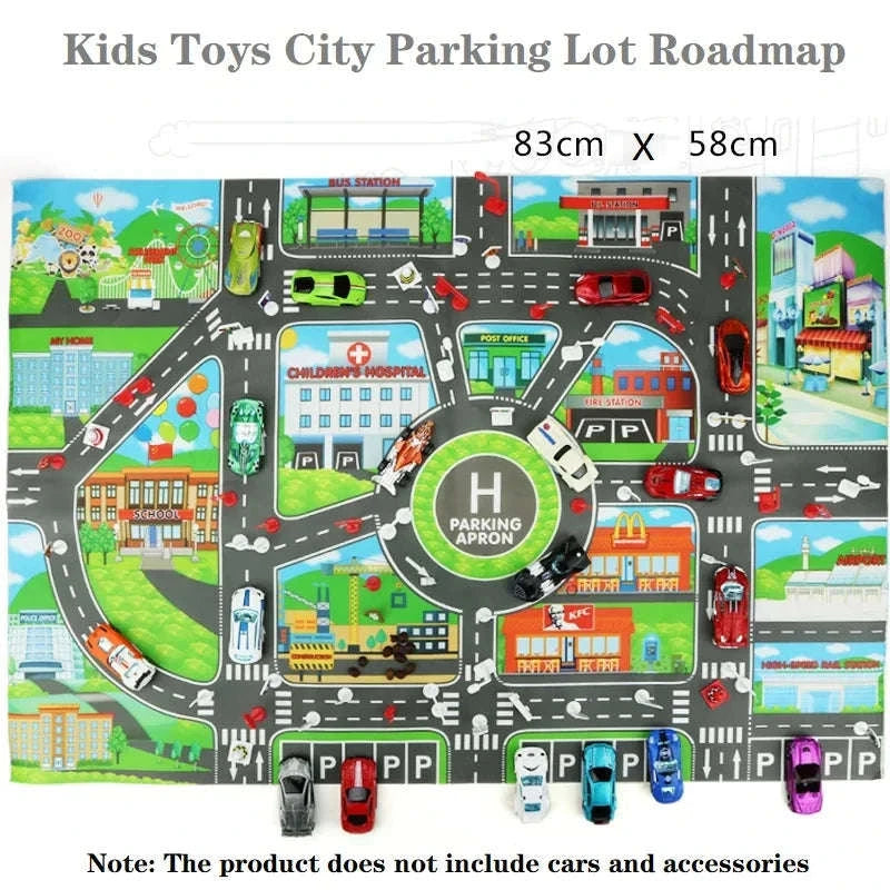 City Road Map Carpet Play Mat-83X58cm road map