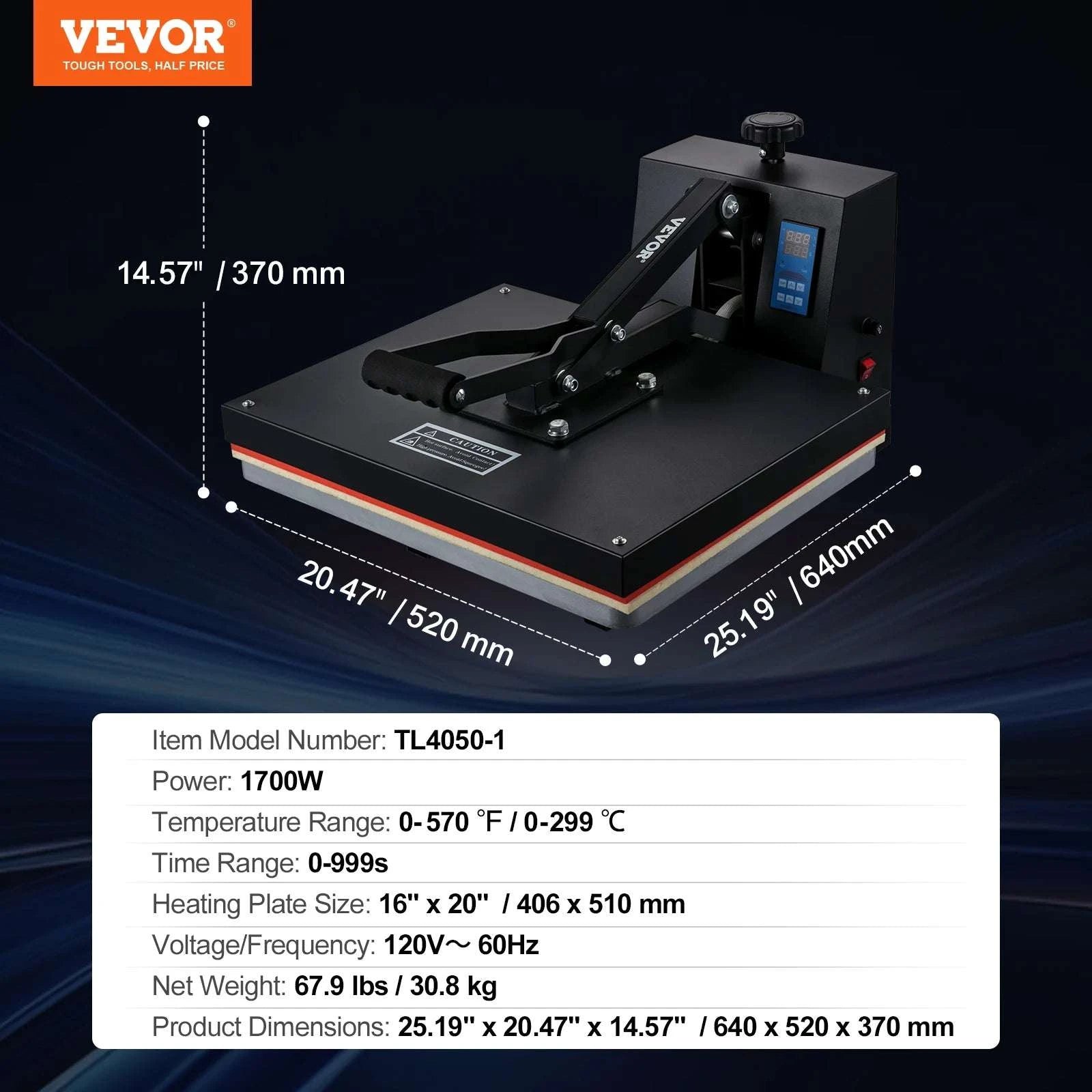 Clamshell Heat Press Machine 15x15–16x24 for T-Shirts & Sublimation-Black 15in x 15in / United States