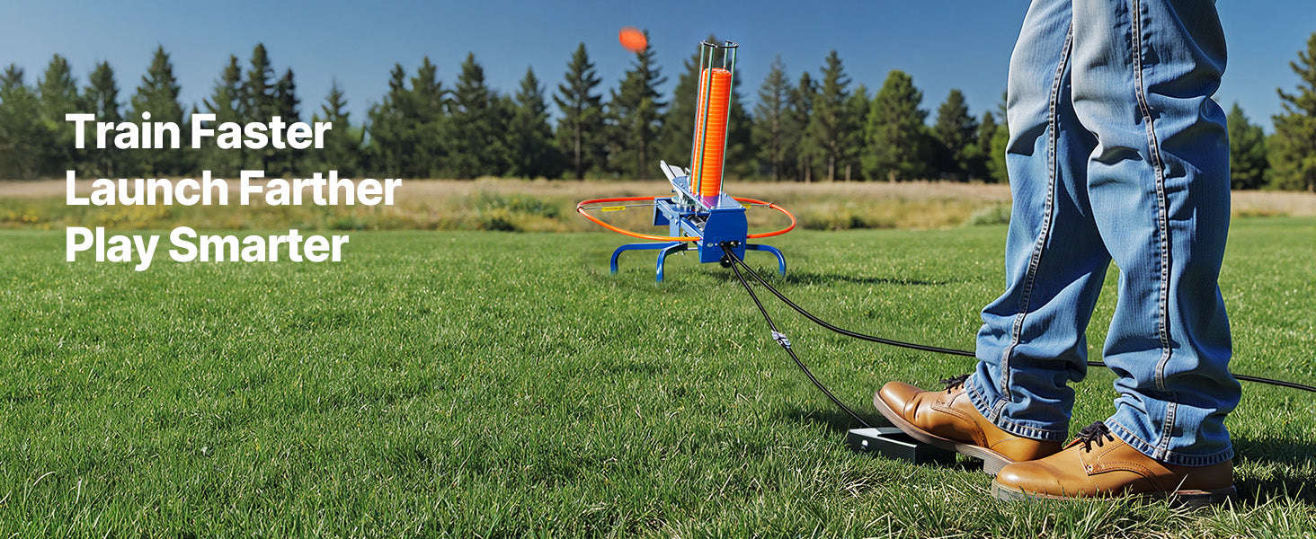 Clay Target Thrower with Adjustable Angle and Foot Pedal, 50-Target Capacity-50 Clays / United States