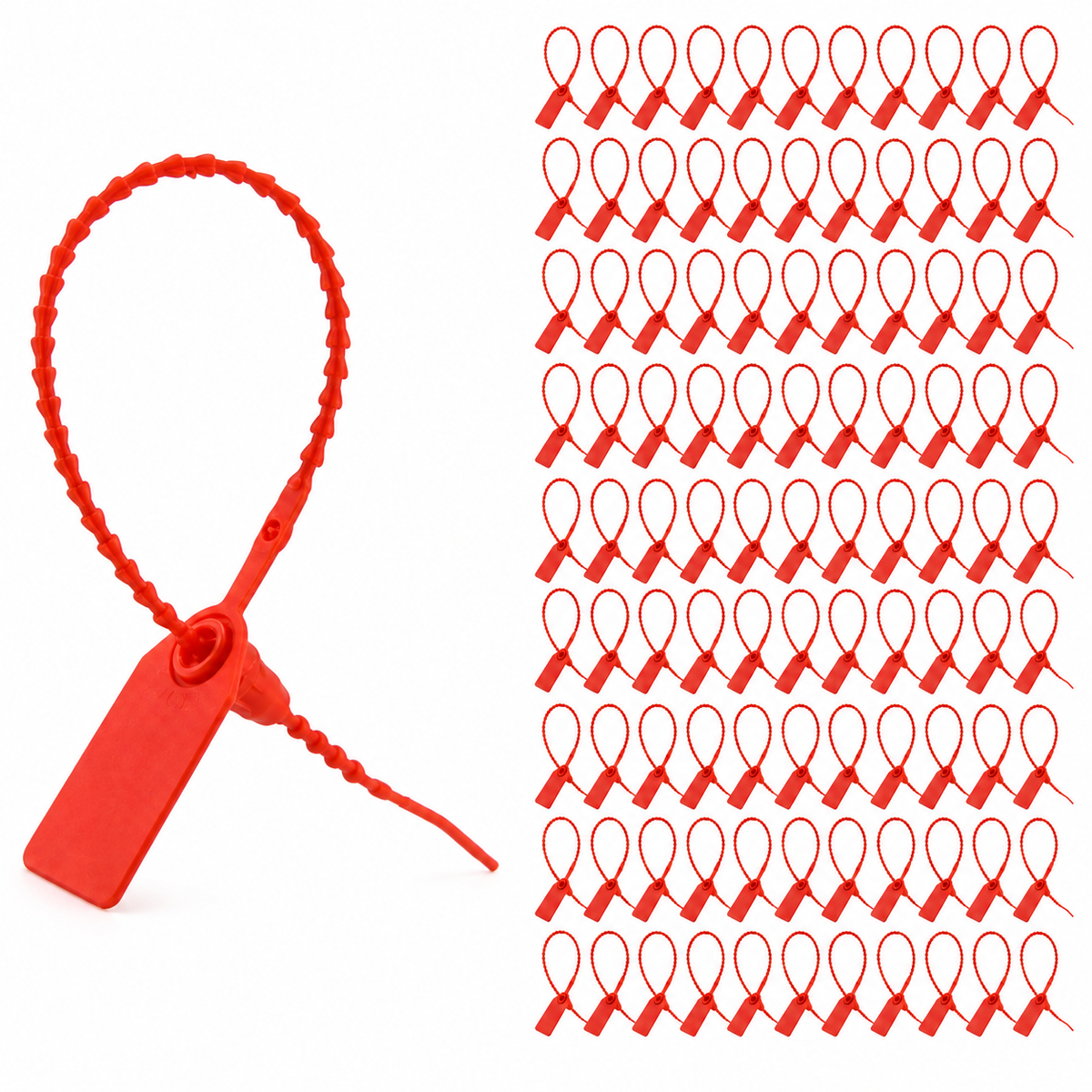 100 Red Self-Locking Plastic Security Seals