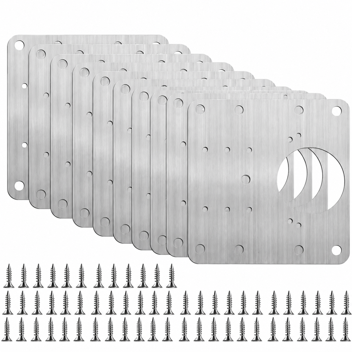 2~10Sets Hinge Repair Plate Kitchen Cabinet Door Hinges Mounting Plate with Screw Flat Fixing Brackets Furniture Hardware Tools