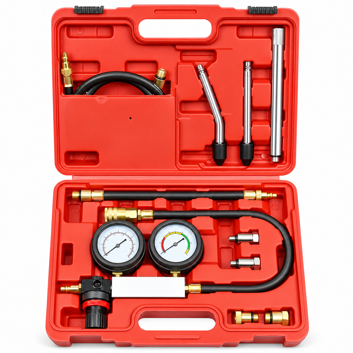 Dual-Gauge Engine Cylinder Leak-Down Tester