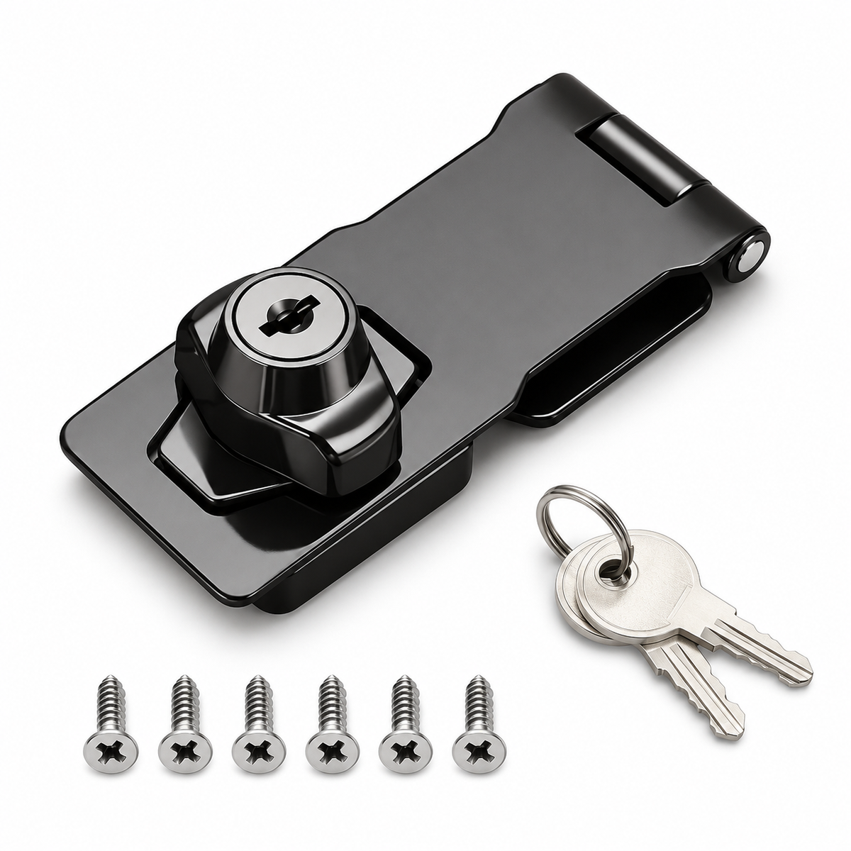 Locking Hasp Heavy Duty Locking Hasp Staple With Keys Padlock Cupboard Shed Garage Lock Office Cabinet Security Lock Hardware