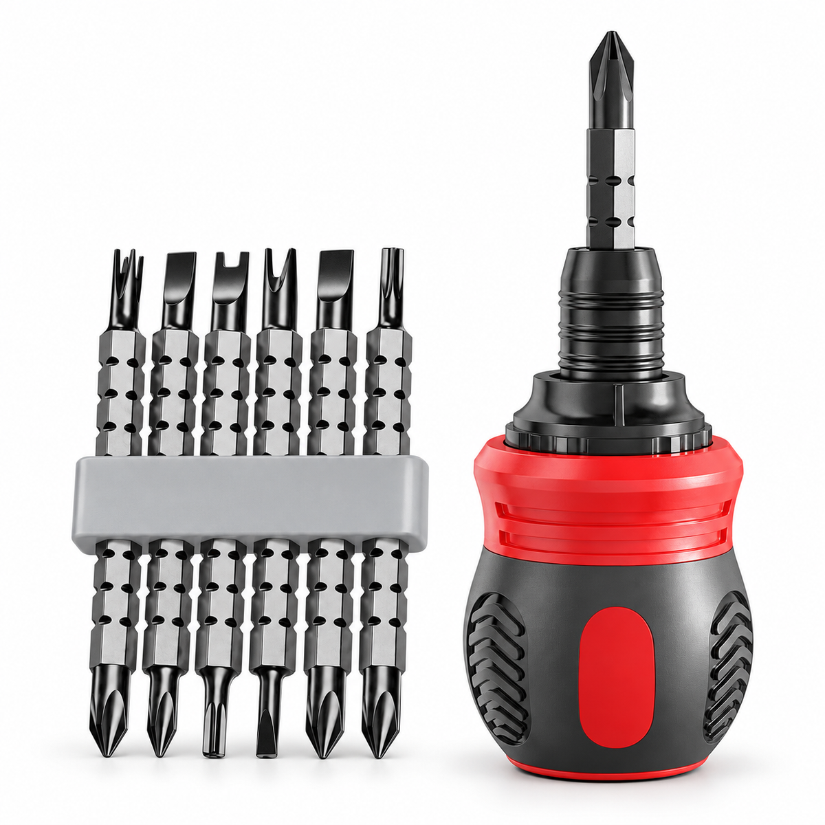 Screwdriver Set of 13 Pieces, Ratchet Set, Multi-functional Cross and Diagonal Use, Extendable, Mini , Household Manual Tool