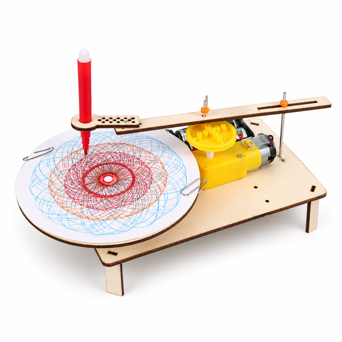 Wooden Electric Plotter Drawing Robot - DIY Creative STEM Kids Model Automatic Painting Science Electronics Kits Experiment