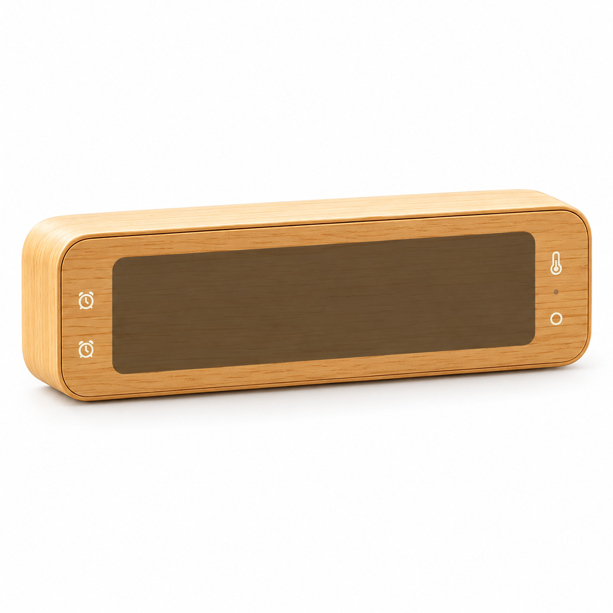 Digital Wooden Alarm Clock with Bottom Ambient Light DST Temperature/Date/Week Display Dual Alarm Multifunctional Pendulum Clock