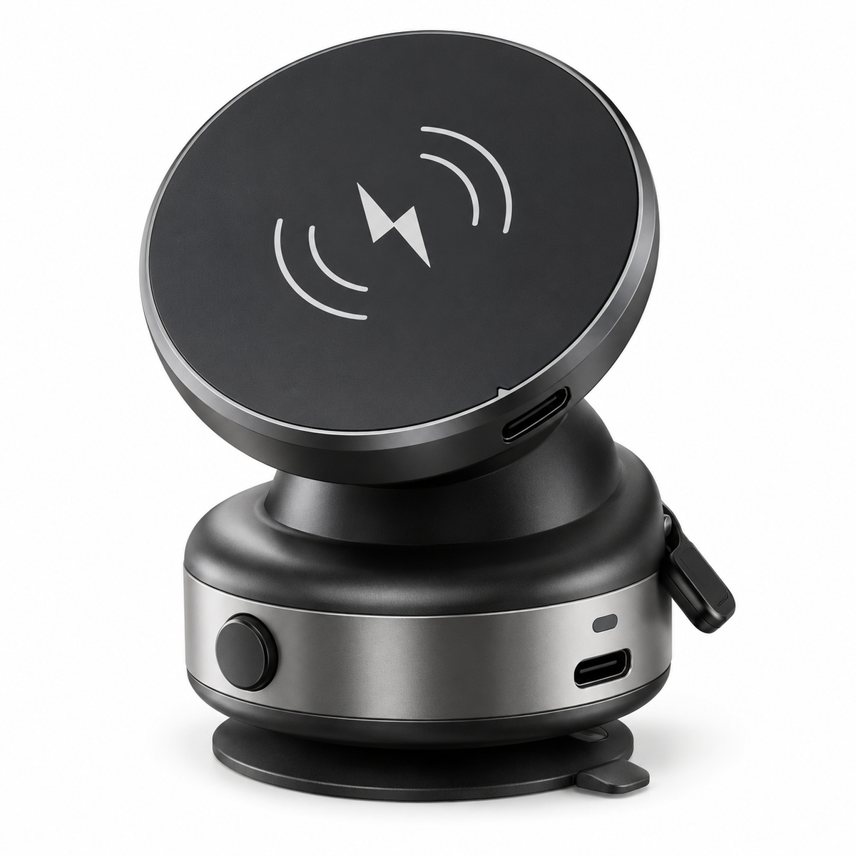 Wireless Charger Charging Station Car Phone Holder 15W Fast Charging Electric Vacuum Suction 360°View Multi Surface Compatible