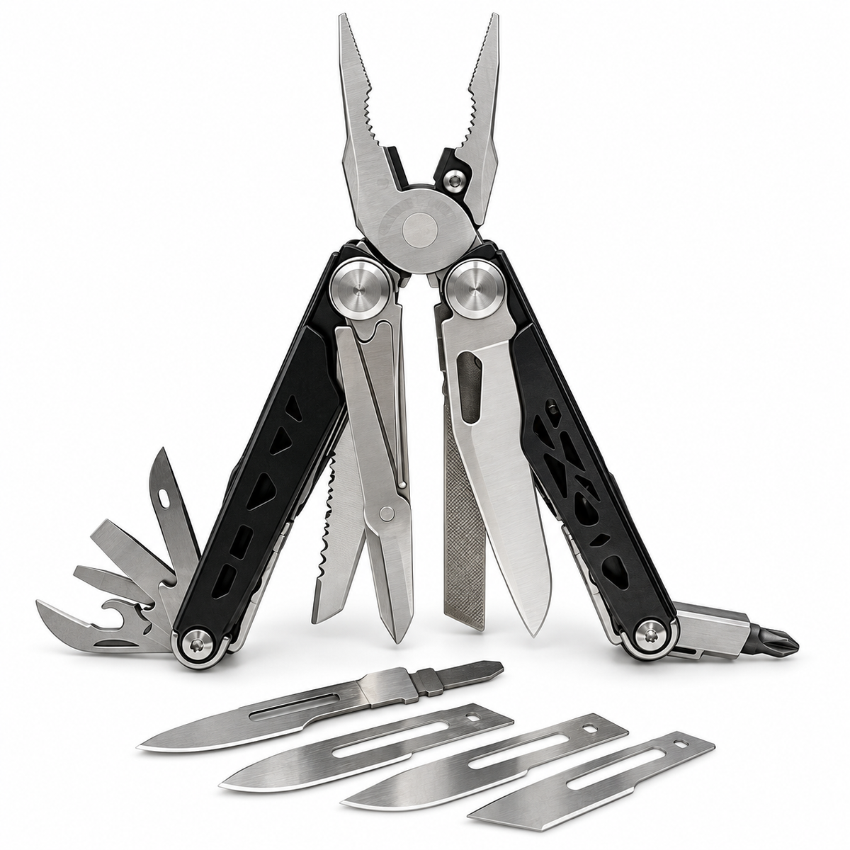 SWISS TECH 37 In 1 Multitool Pliers Folding Multi Tool EDC Outdoor Camping Survival Tools With Replaceable Blades