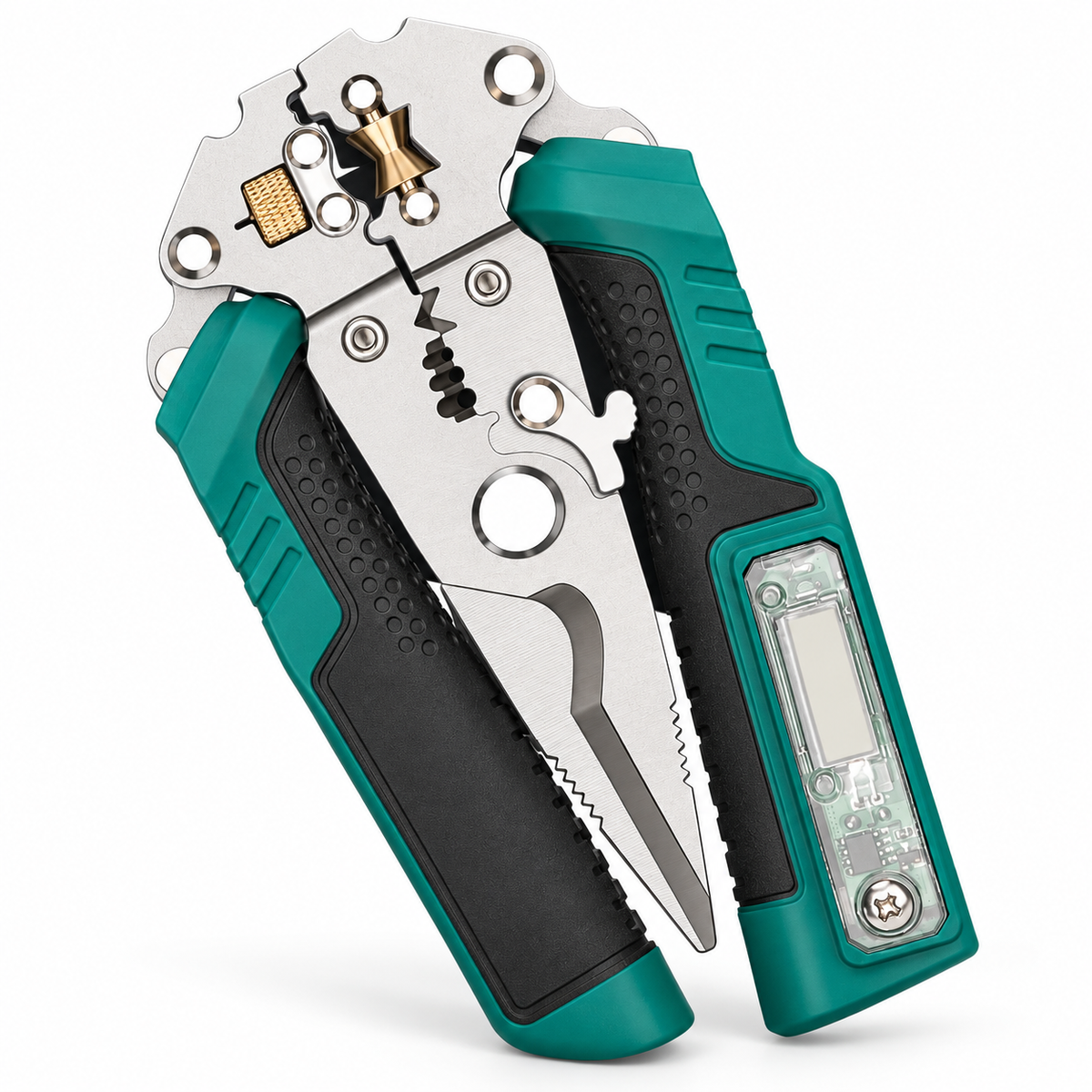 Electrical Pliers Wire Stripper Foldable Cable Cutter Stripper Pliers Electrician Hand Tools,Built-In Voltage Tester Screwdriver