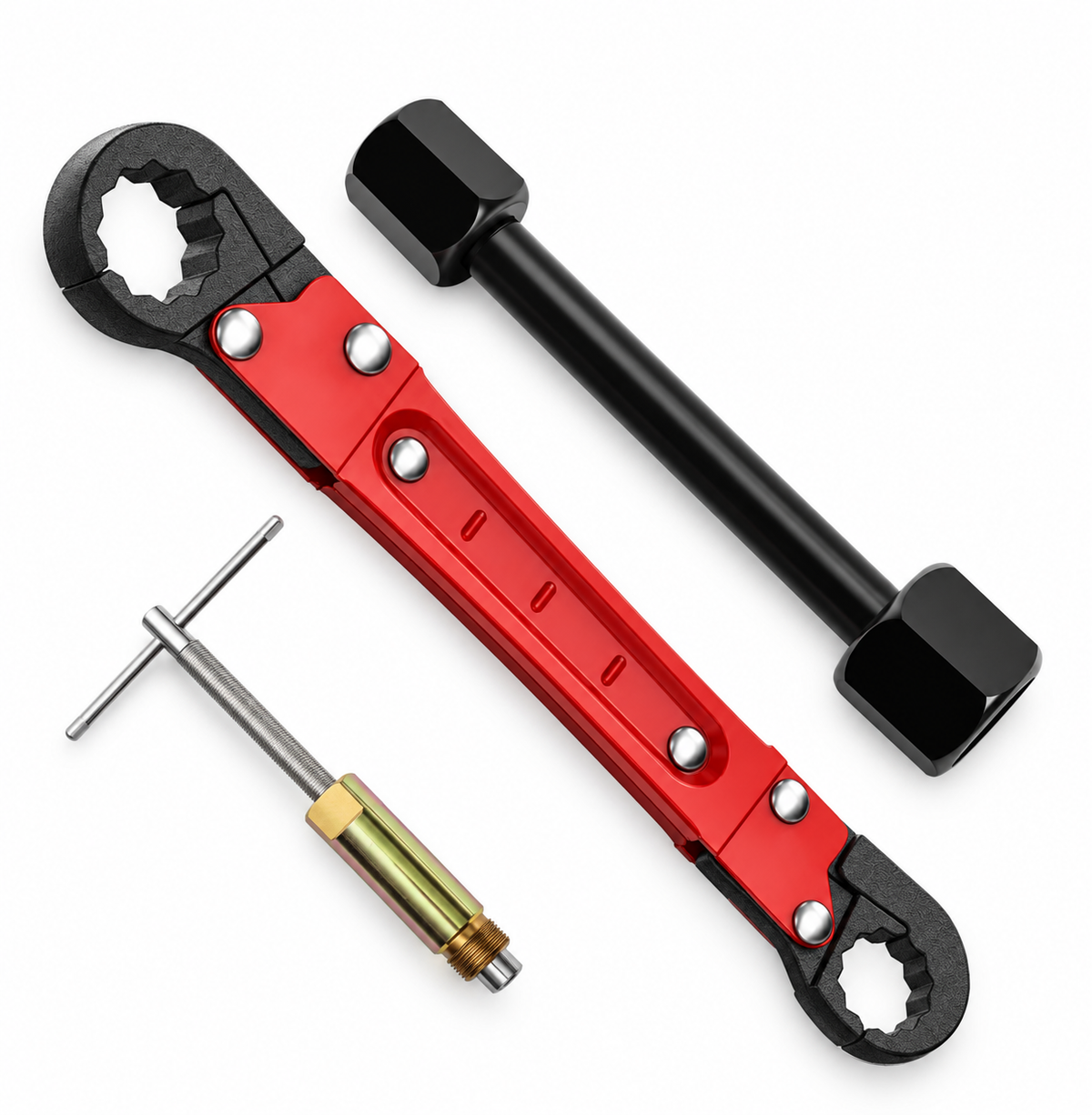 3 Pcs Plumbing Tools Kit with Angle Stop Wrench & 1/2-Inch Compression Sleeve Puller, Professional Plumbers Wrench