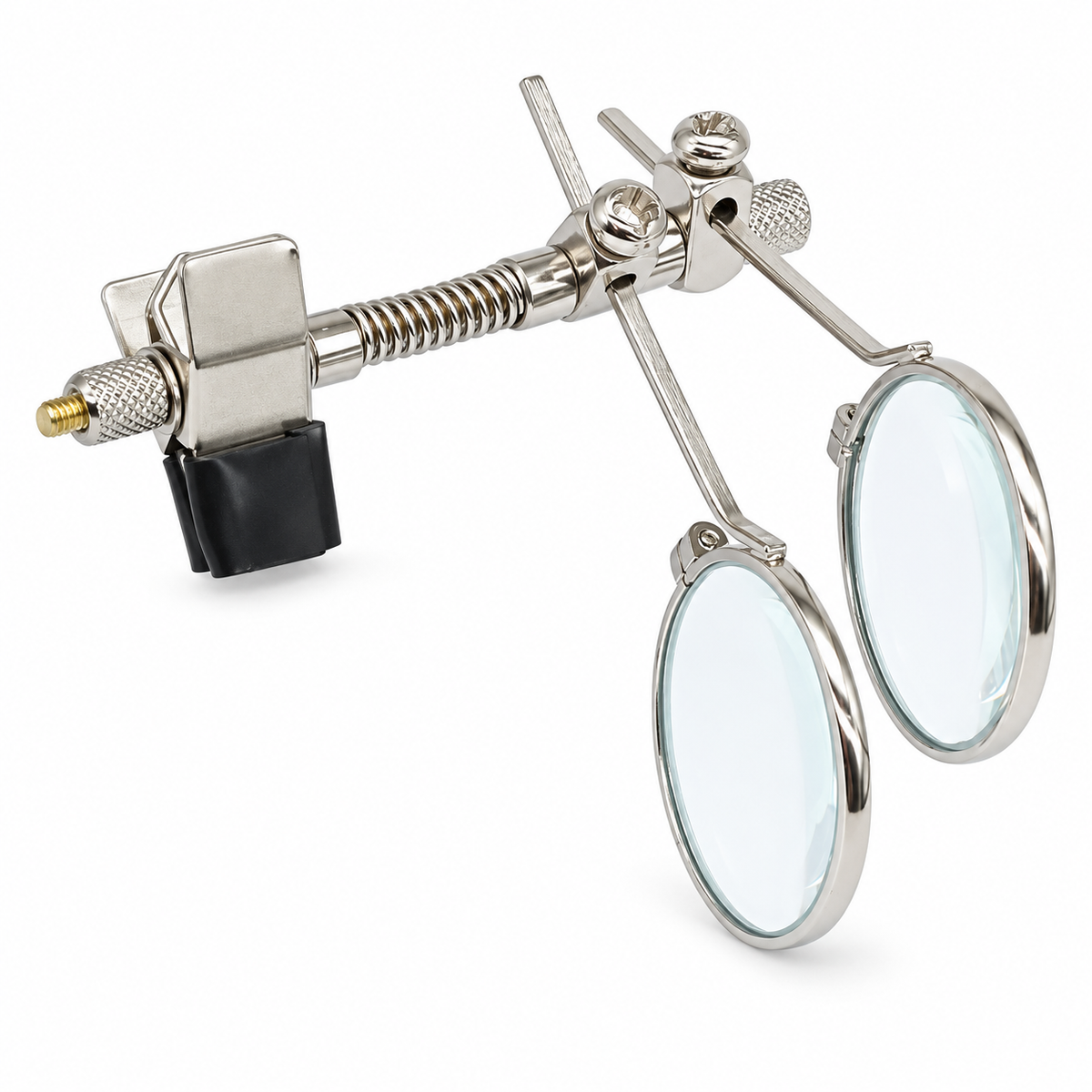 Magnifying Glass for Watch Repair 10X Double Lenses Stainless Steel Clip Magnifier Rotatable Diameter 25mm Monocular Magnifier