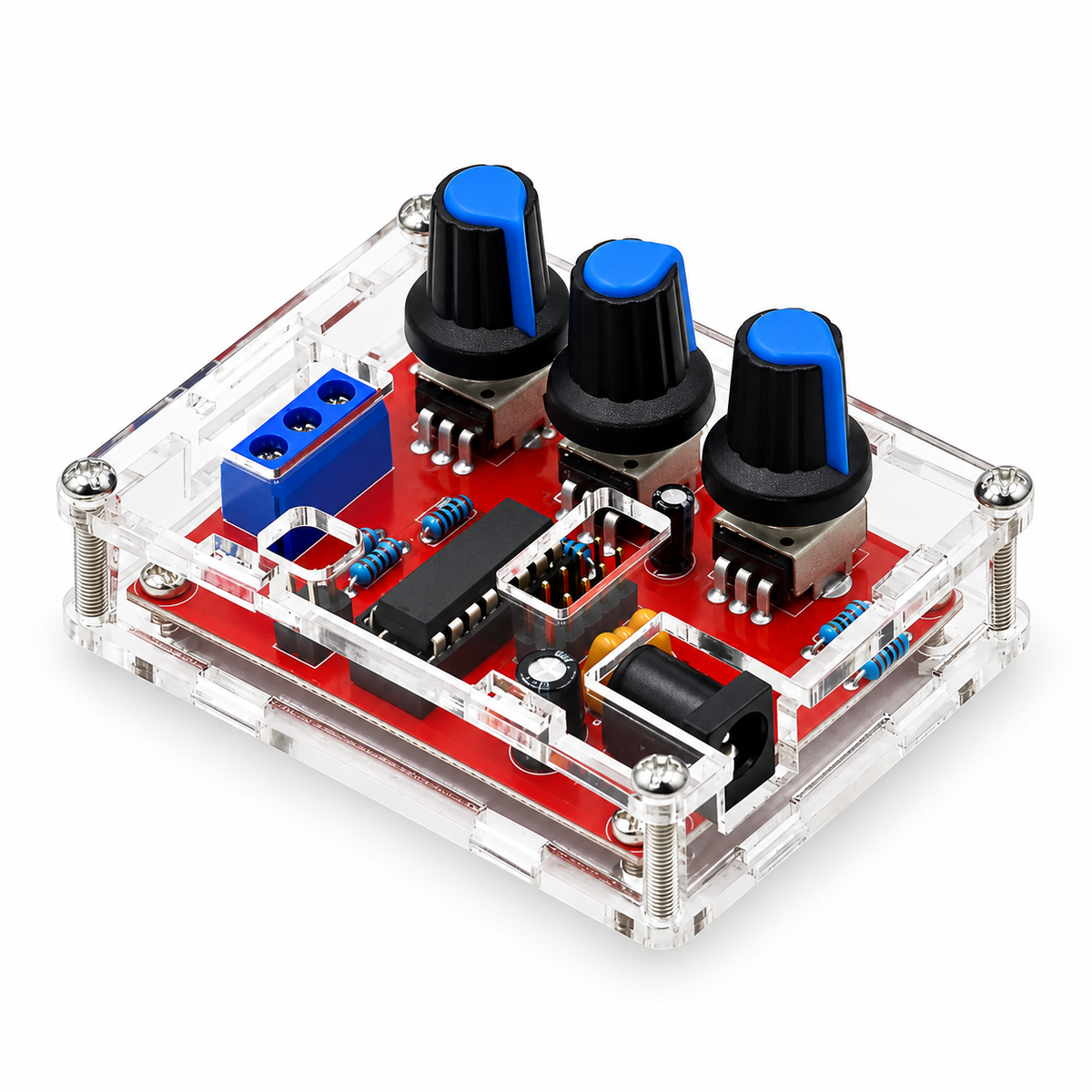 Function Signal Generator DIY Kit Sine/Triangle/Square Output 1Hz-1MHz Signal Generator Adjustable Frequency Amplitude XR2206