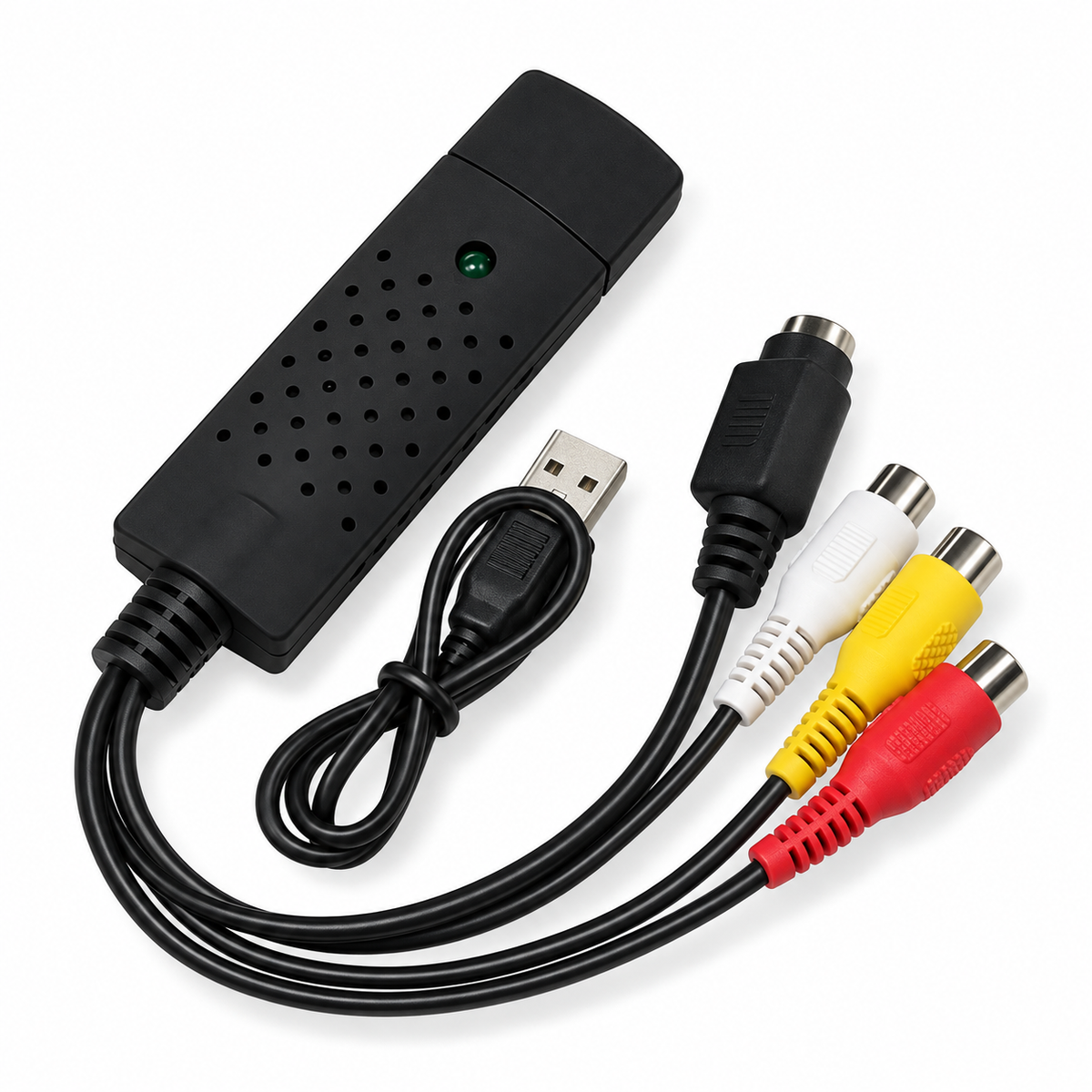 USB Video Capture Card Easy Cap VHS VCR Mini DV Hi8 DVD to Digital Converter RCA/S-video to USB 2.0 Audio Video Record Capture
