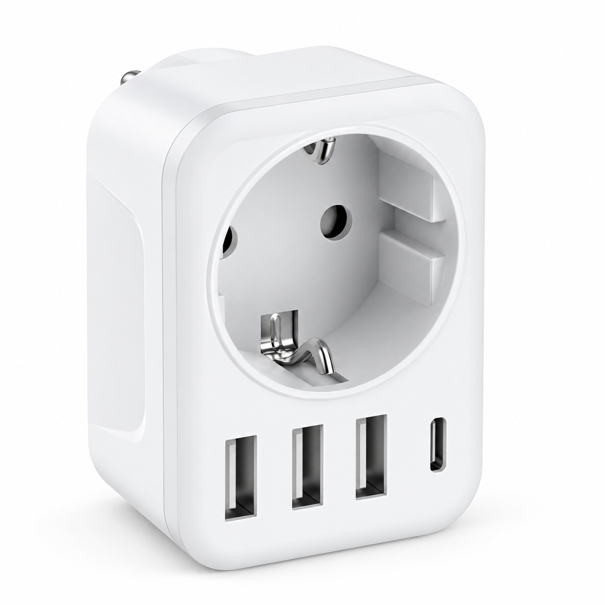 Travel Adapter USA Adapter Europe America Plug with 3 USB 1 Type C Wall Socket Travel Plug Power Converter for Canada Mexico