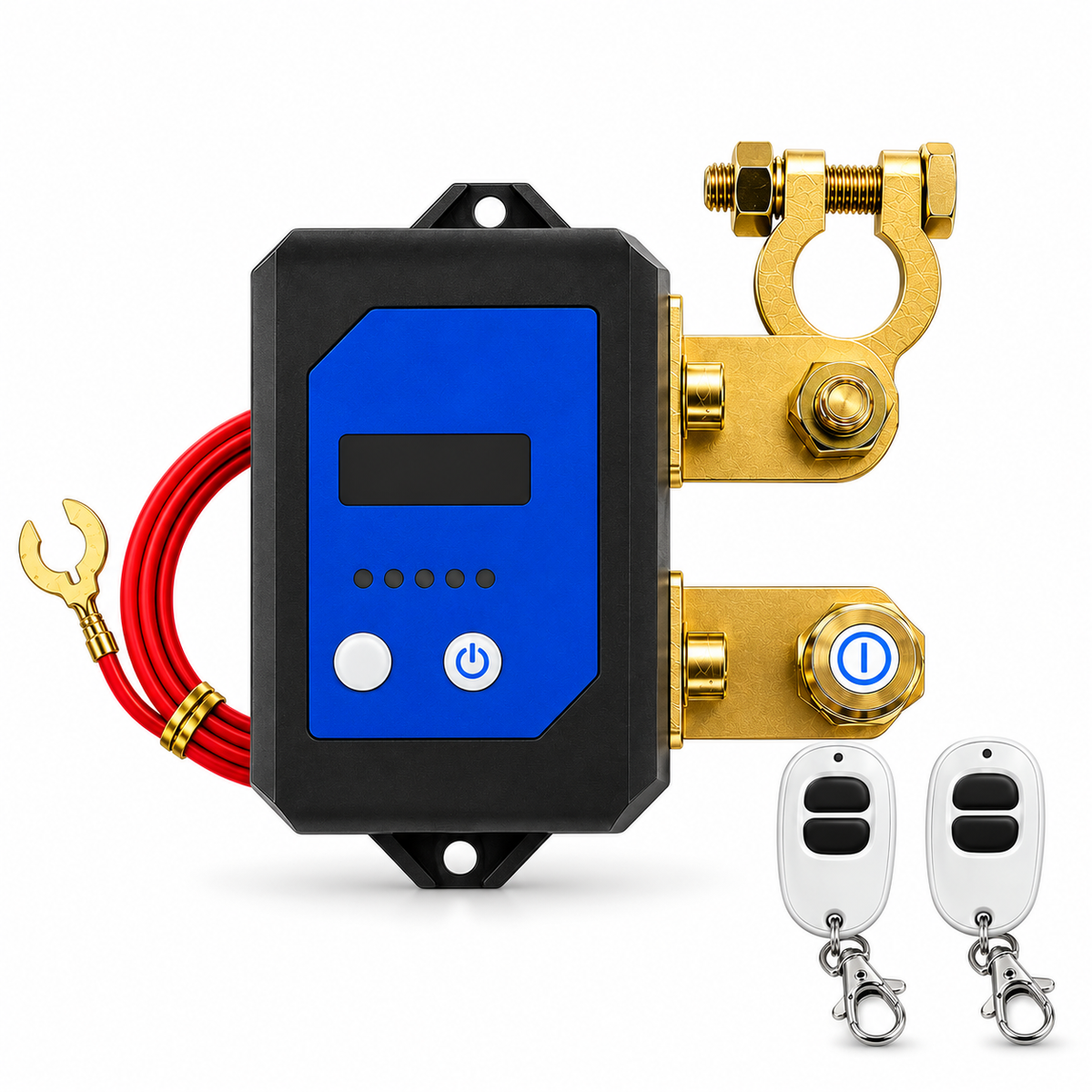 Smart Battery Disconnect Switch 12V 24V 250A with Remote Control LED Digital Voltage Display Power Kill Switch for Car Truck RV