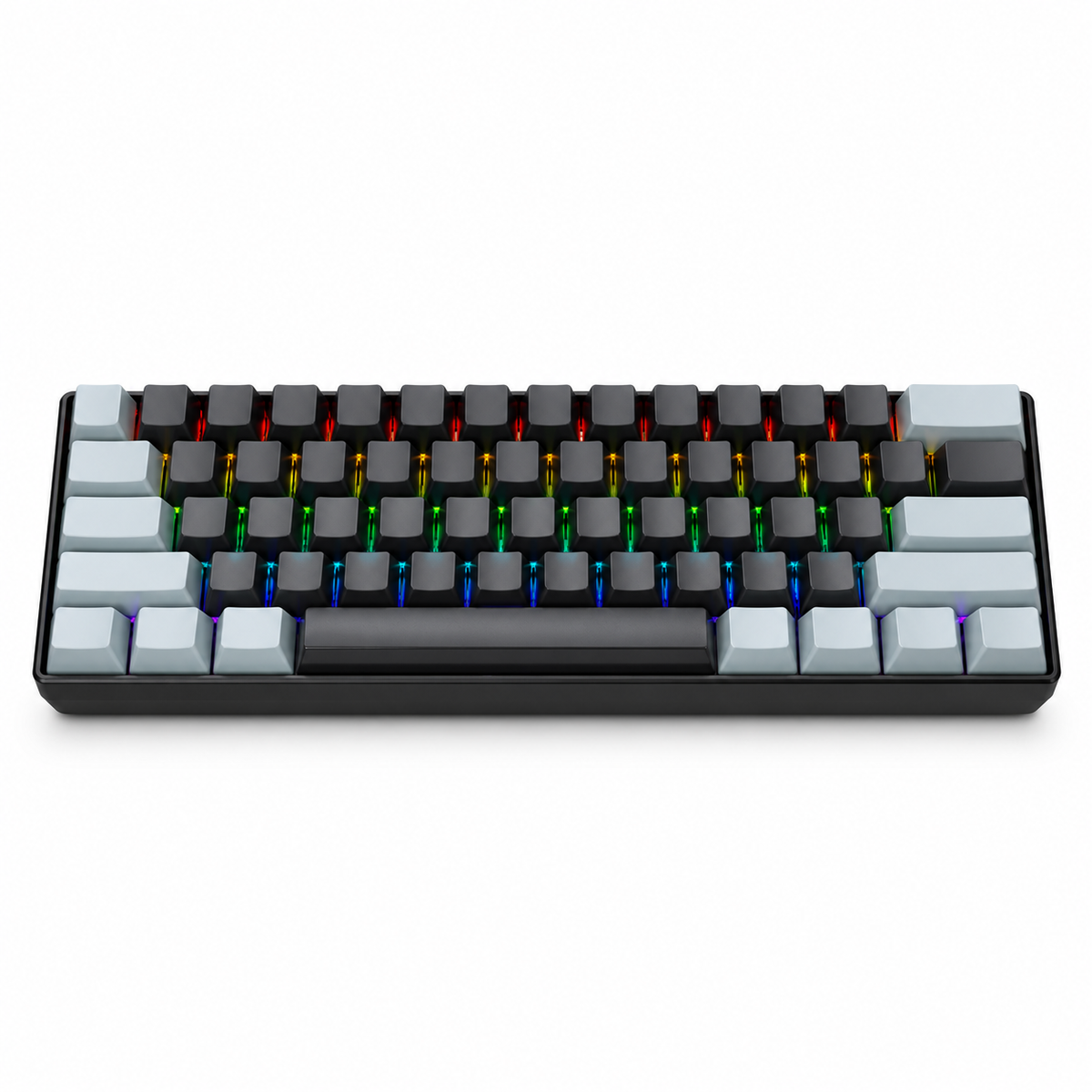 APAYADO K61 Mini Mechanical Keyboard,Wired,61 Keys,Phantom RGB, Black/White Red/Blue Mechanical Switch for Gaming,60% Portable