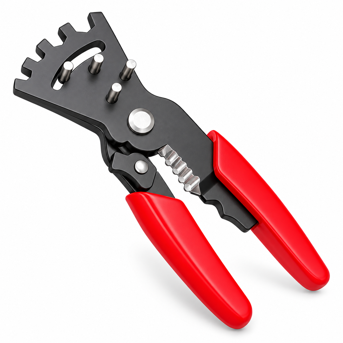 Professional-Grade Wire Bender Pliers - Red Handle, Crimping & Stripping Tool for Electricians, Precision Manual Bending