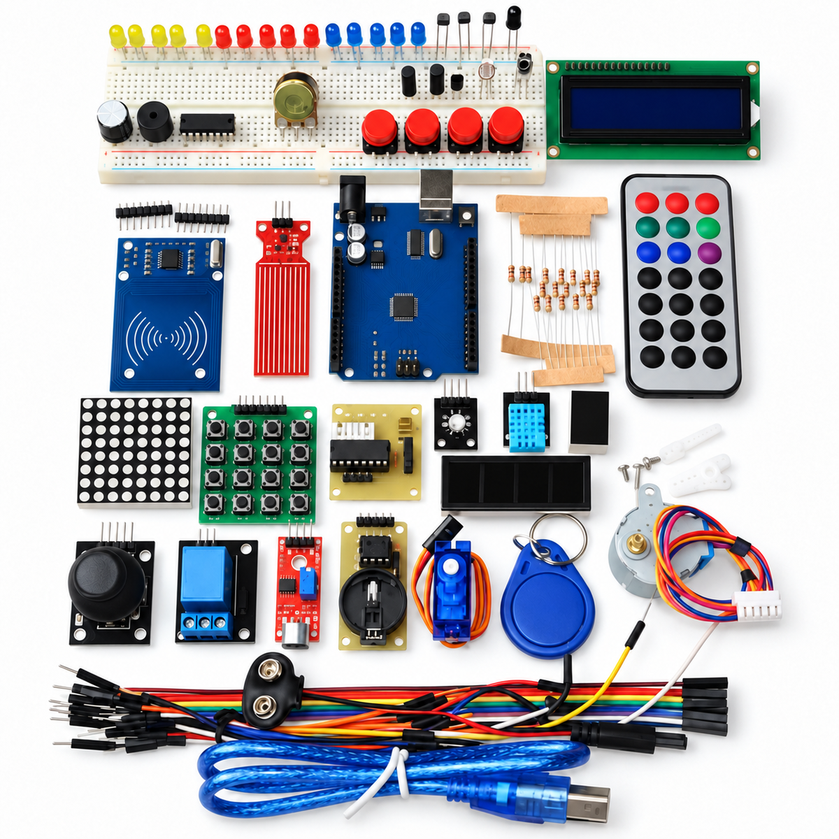 Arduino Starter Kit UNO R3 with Stepper Driver RFID Reader RC522 For Smart Home Control Automatic System DIY Project