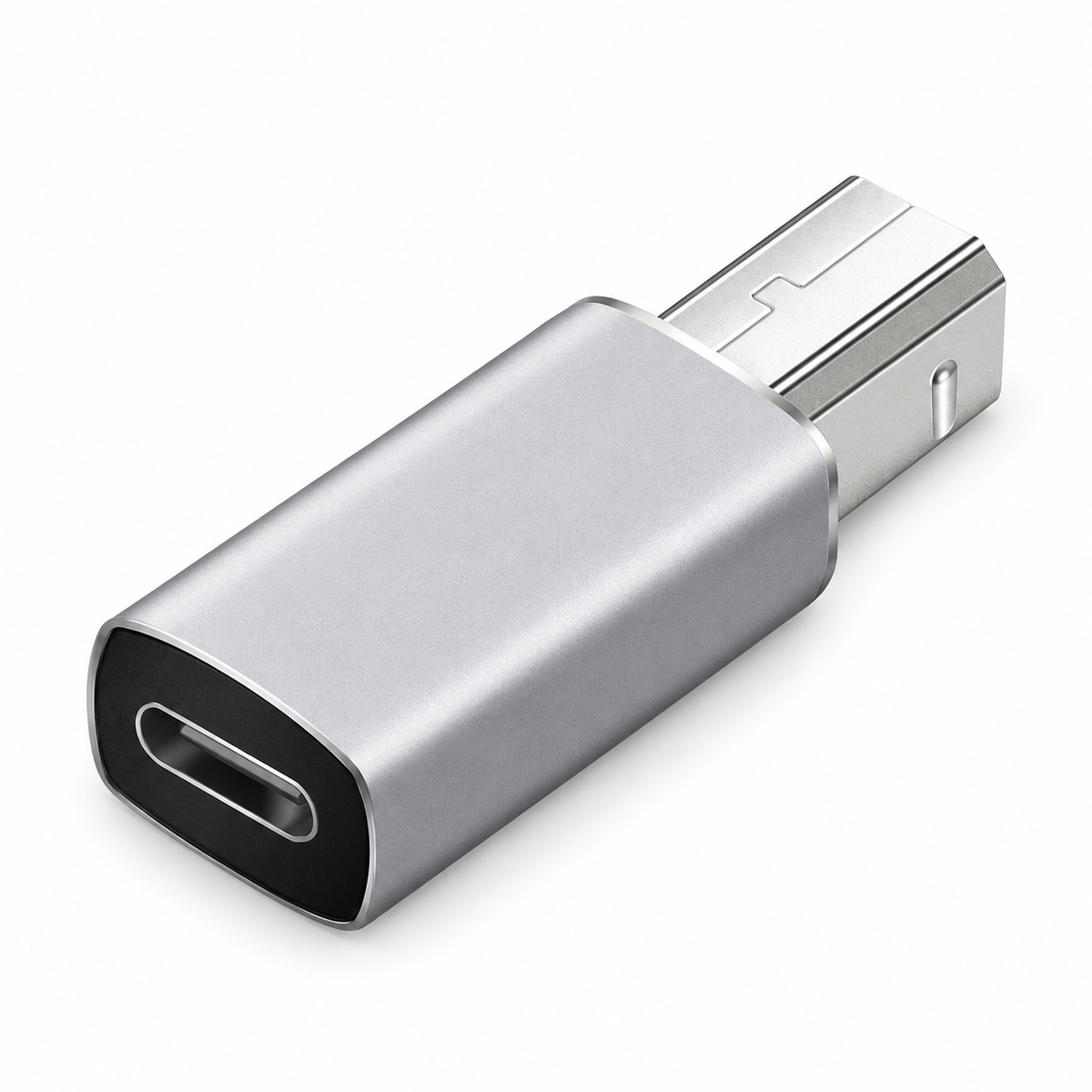 USB-C Female to USB-B Male Adapter - Aluminium