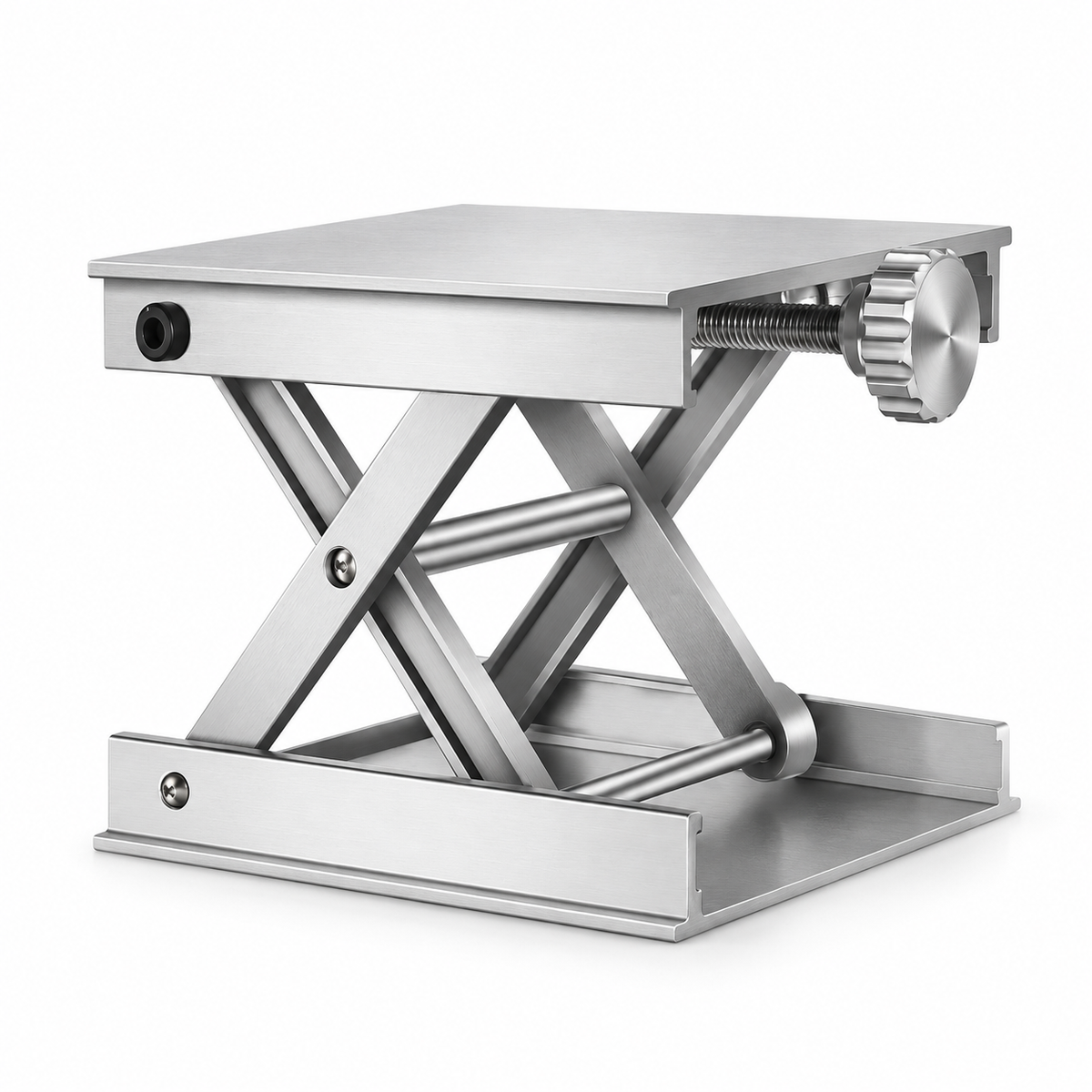 Lab Jack Lift Table Aluminium Alloy Laboratory Jack Scissors Stand Adjustable Router Lift Platform Min 0.8'Max 3.1'60kg