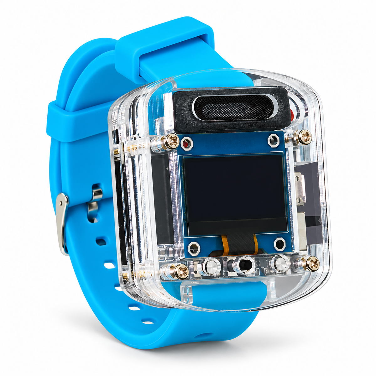 XiaoZhi AI Voice Watch DIY Kit, 0.96-Inch OLED Screen, AI Conversational ESP32S3N16R8 Voice Development Board Module, AI Robot