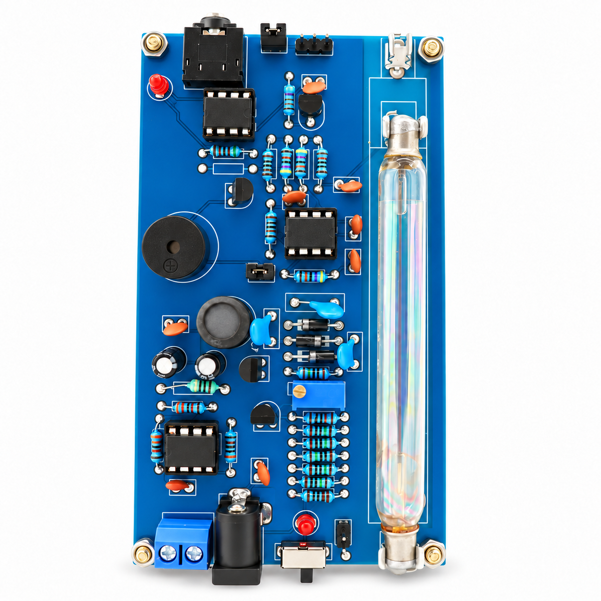 Assembled DIY Geiger Counter Kit, Assembled Radiation Detector System Miller Tube Nuclear Radiation Detector Geiger Counter Kit