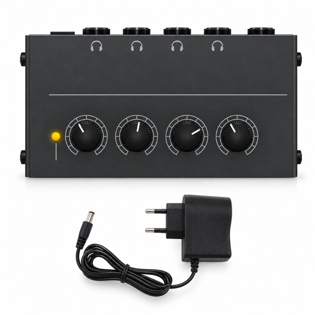 4 Channels Mini Stereo Headphone Amplifier HA400 Headphone Distributor Ultra-Compact With Power Adapter EU US Plug Adapter