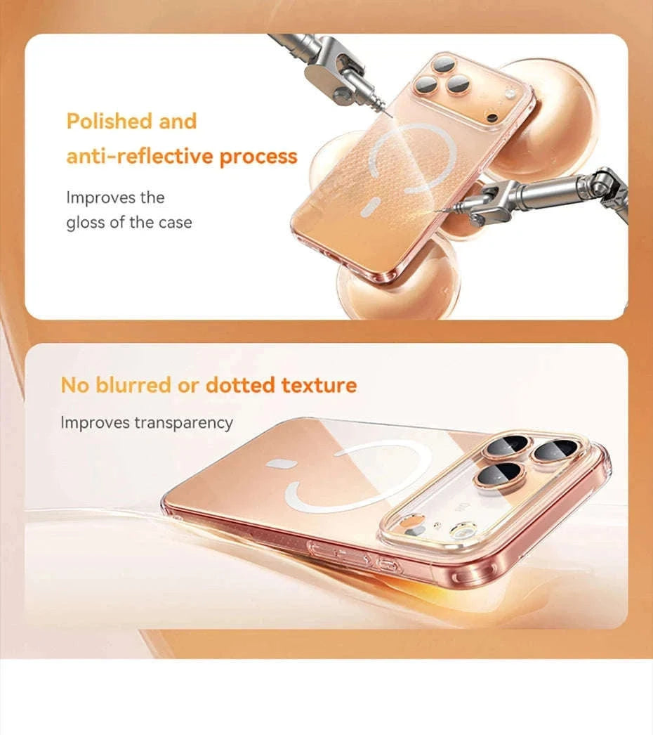 Clear Magnetic iPhone 17 Case with MagSafe Slim Anti-Yellow Cover-Clear PC Case / iPhone17 Pro