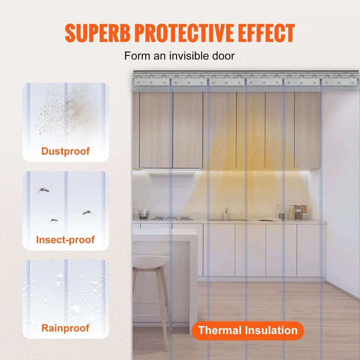 Clear PVC Strip Curtain 84 in x 38/48/60 in-38x84in / United Kingdom