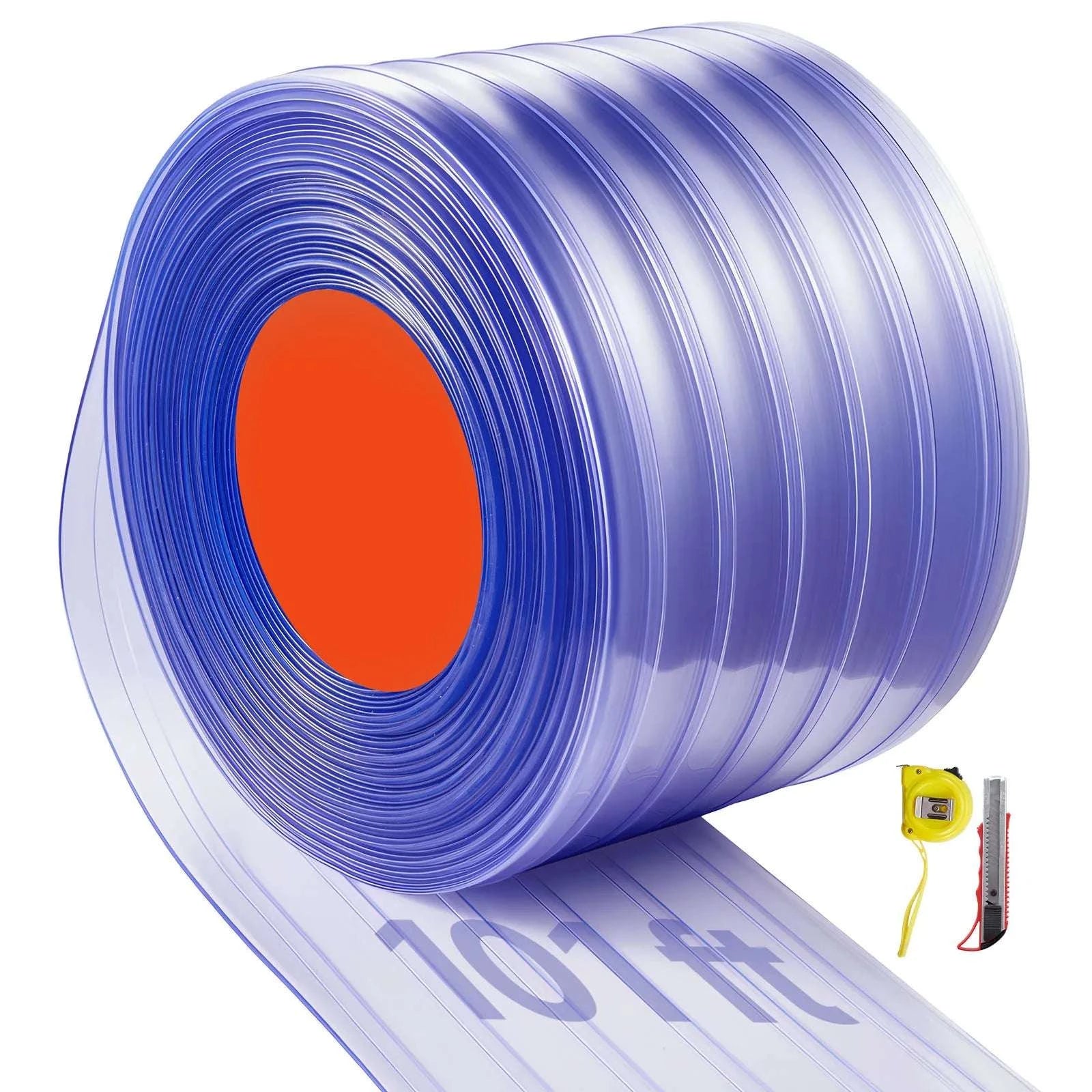 Clear PVC Strip Curtain Roll 12in Wide for Garage & Freezer Doors-101ftx12inch / United States