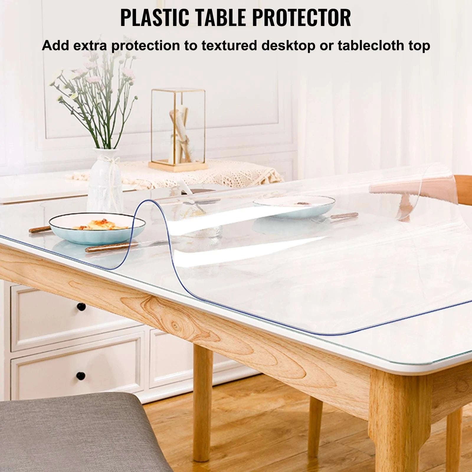 Clear PVC Table Protector Waterproof 1.5mm–2mm Thick Cover-46 x 72 Inch / spain