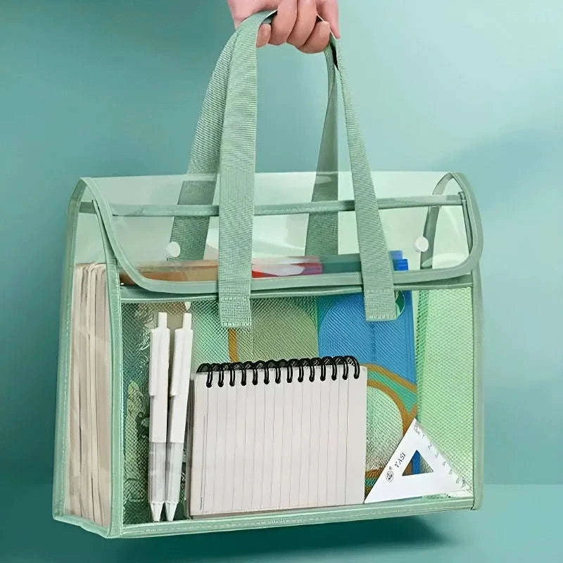 Clear PVC Tote Bag Large Capacity Waterproof with Reinforced Handle-green / United States