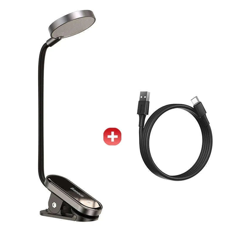 Clip-On LED Desk Lamp with Rechargeable Battery & Touch Dimming-