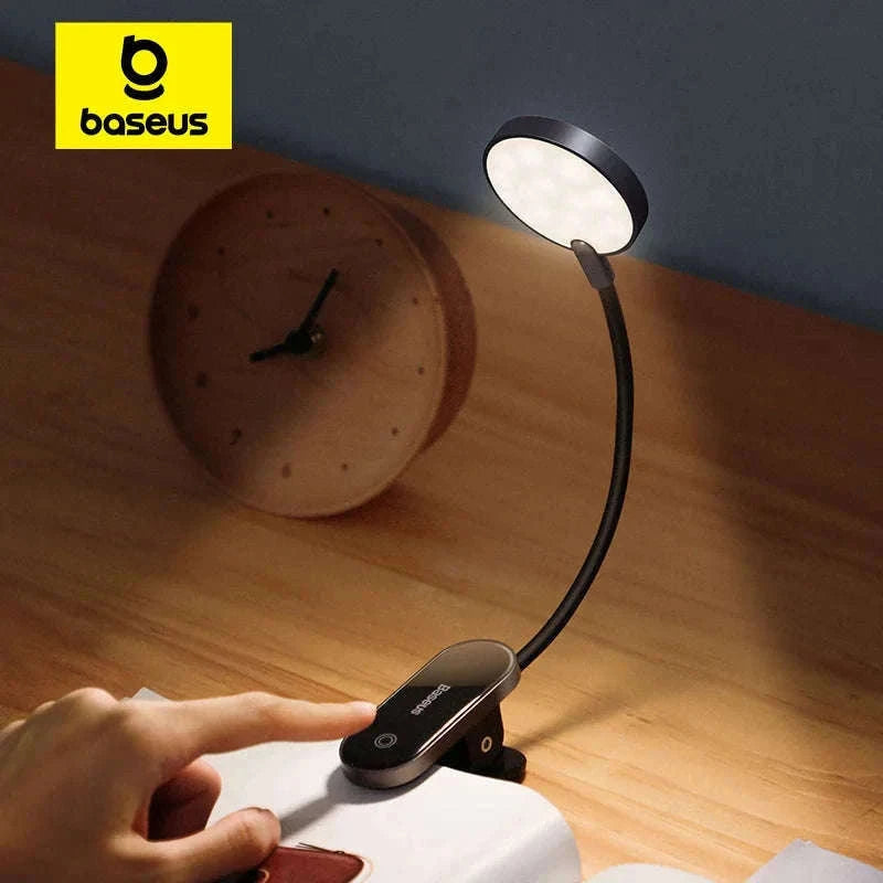 Clip-On LED Desk Lamp with Rechargeable Battery & Touch Dimming-