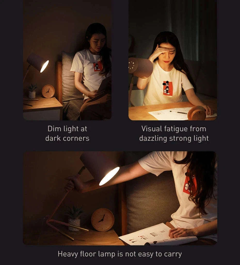 Clip-On LED Desk Lamp with Rechargeable Battery & Touch Dimming-No adapter / black