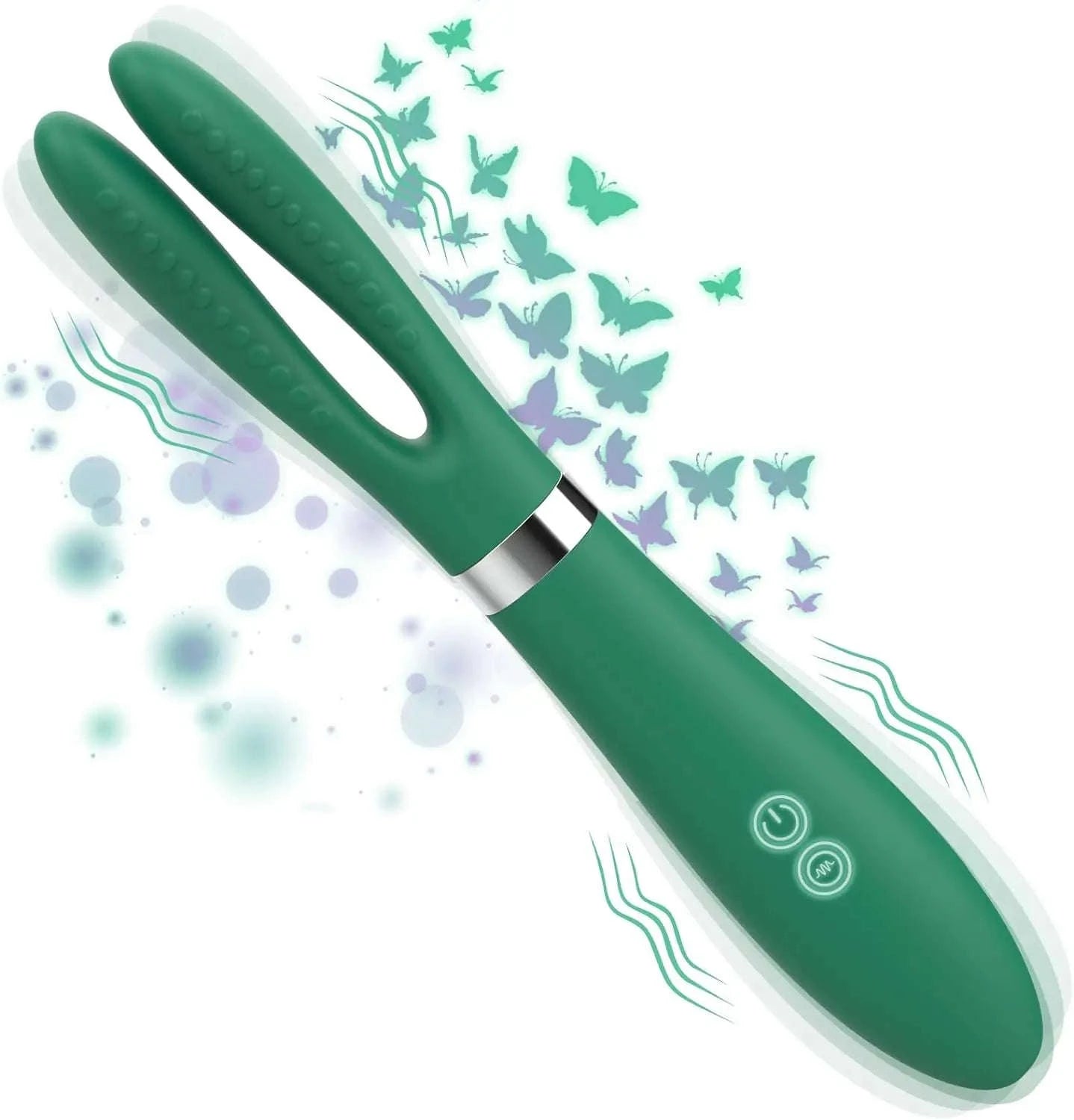 Clitoral Vibrator with Rabbit Ears and 9 Modes-green / United States