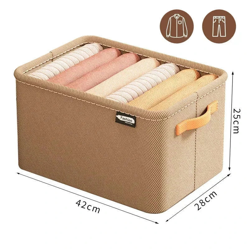 Clothes Storage Organizer Box-Khaki XL