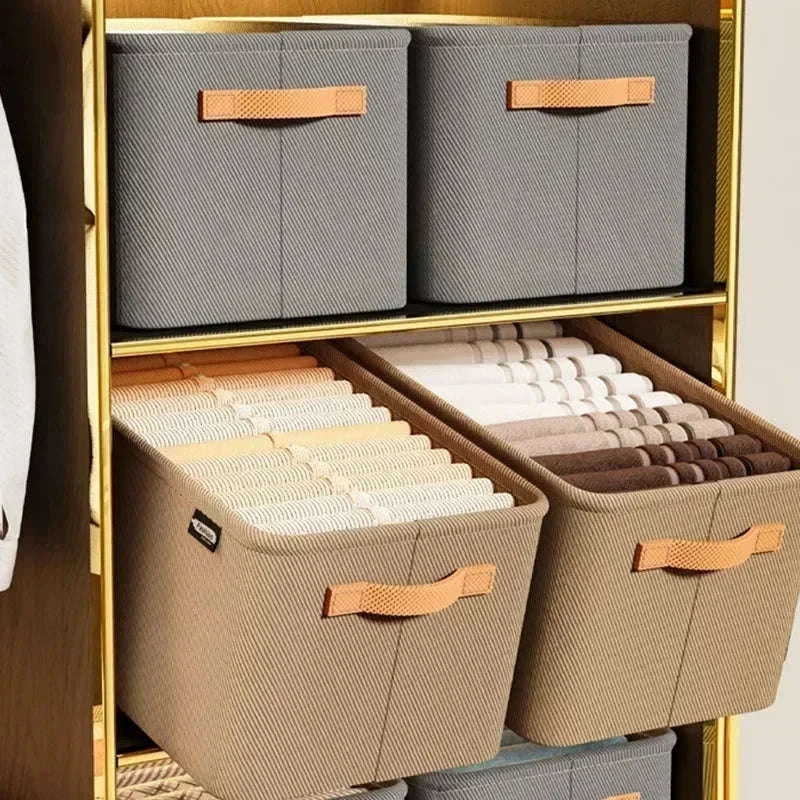Clothes Storage Organizer Box-Khaki XL