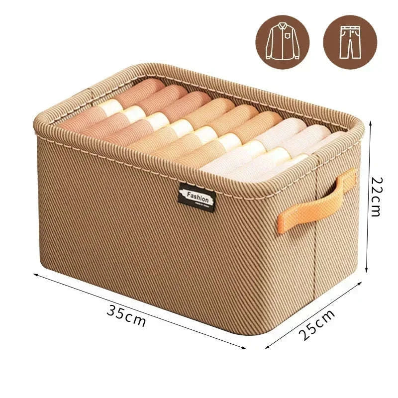 Clothes Storage Organizer Box-Khaki XL