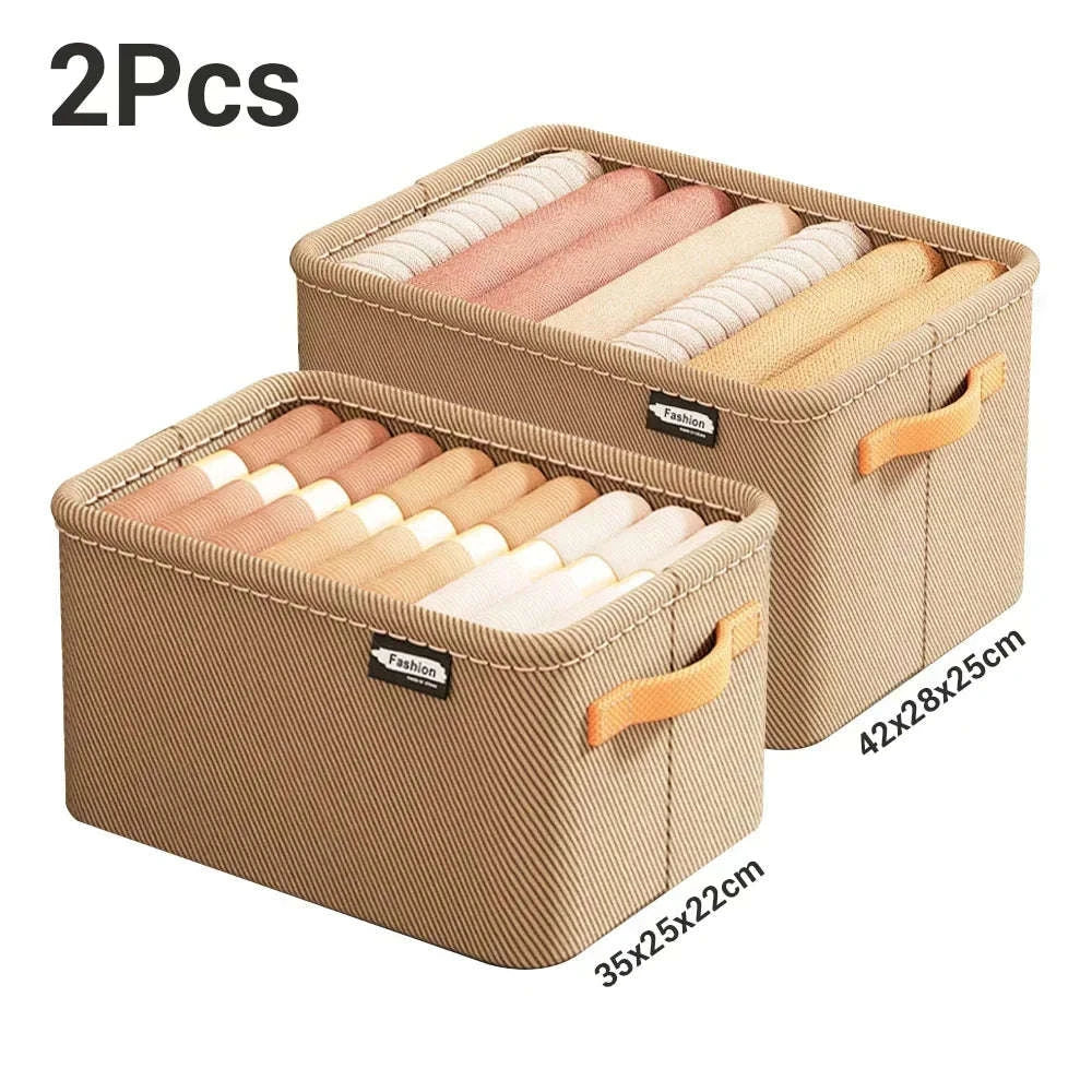 Clothes Storage Organizer Box-Khaki XL