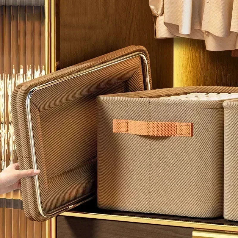 Clothes Storage Organizer Box-Khaki XL