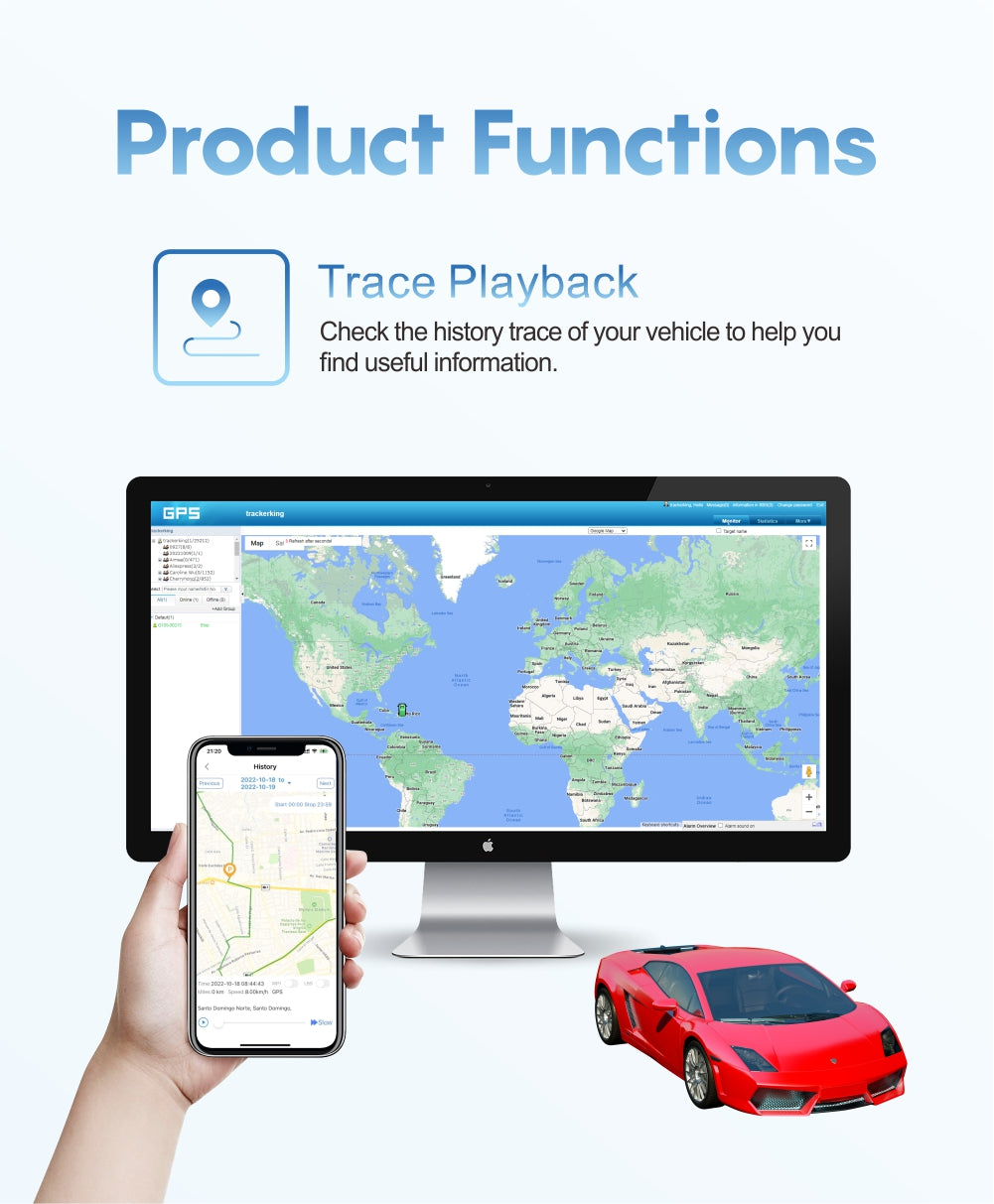 Car Gps Tracker Trackerking G909 Car Anti- Theft Gps Tracking Devices with sos microphone relay