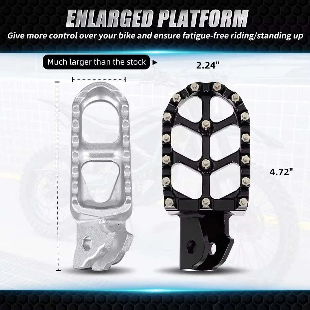 CNC Foot Pegs for Surron & CRF Motorcycles-Silver