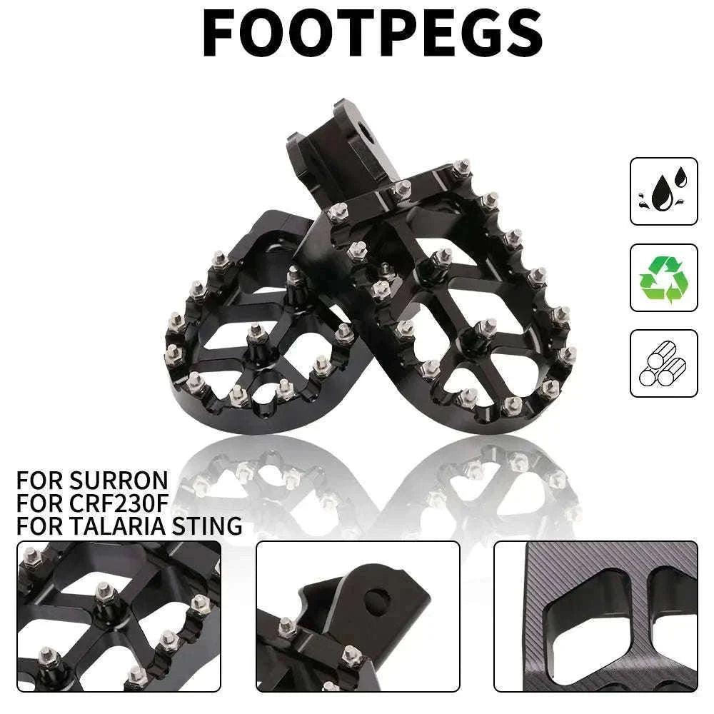 CNC Foot Pegs for Surron, Talaria, CRF Motorcycles-Blue