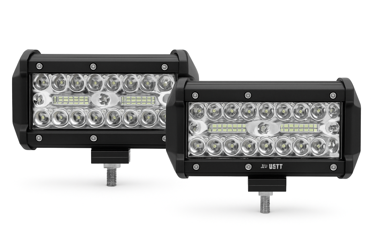 Barra de Luz de Trabalho LED 7 Polegadas 120W Pacote Duplo Feixe Combinado 12V-24V IP68