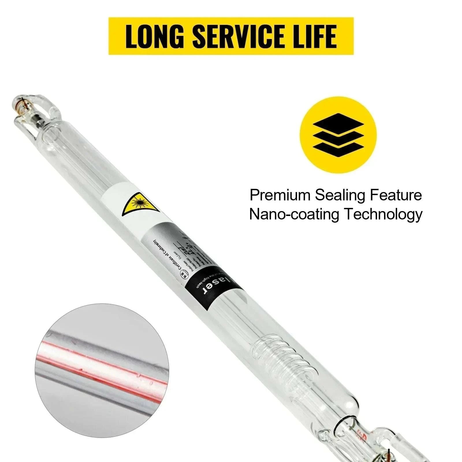 CO2 Laser Tube 40W–150W Glass Tube for Engraving & Cutting Machines-60W  1000mm / United States