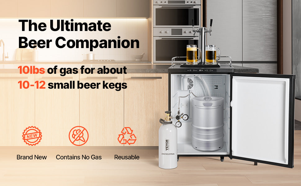 10 lb aluminium CO2-tank met CGA320-klep voor biervaten