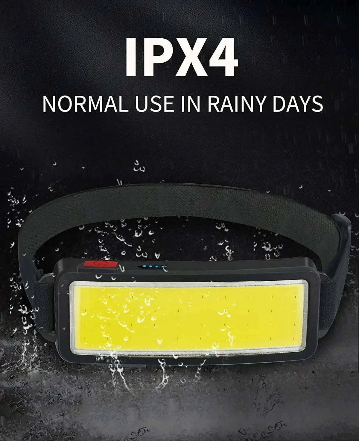 COB LED Headlamp 3 Mode USB Rechargeable-D with Bag