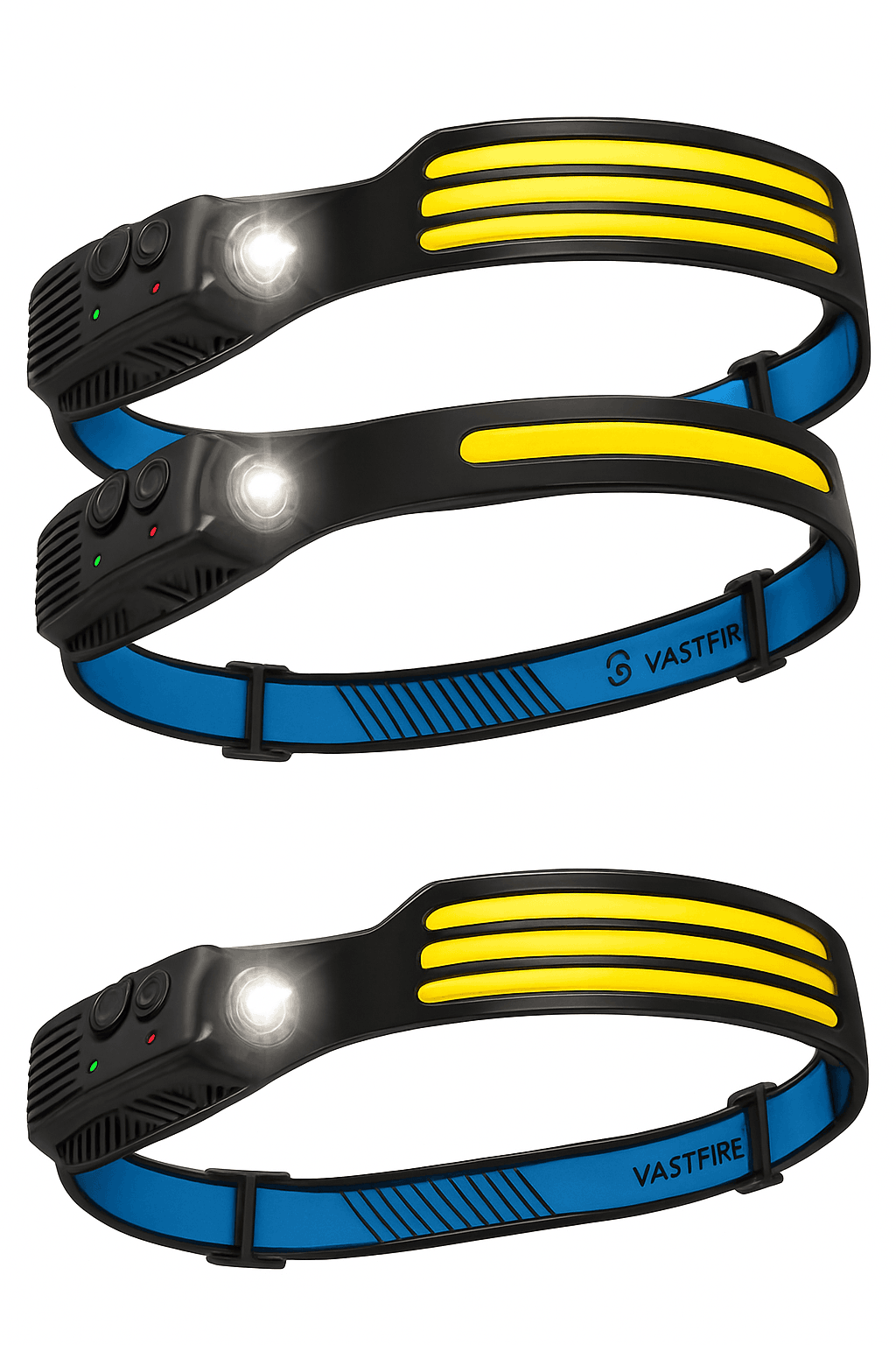 COB LED Headlamp USB Rechargeable 1000mAh Sensor Light-1-White 2PCS / United States