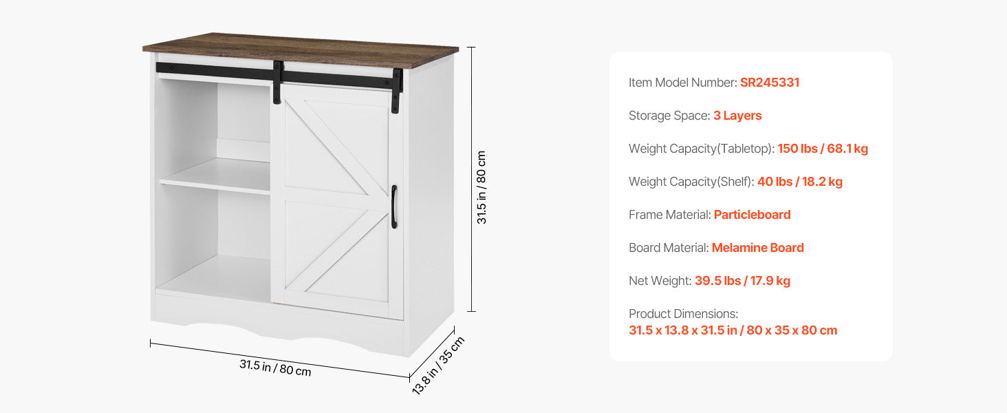 SucceBuy Kaffebar Skab Farmhouse/Mid Century Kaffebord Buffetskab til Indgangssektion Grå/White/Walnut/Sort/Egetræ